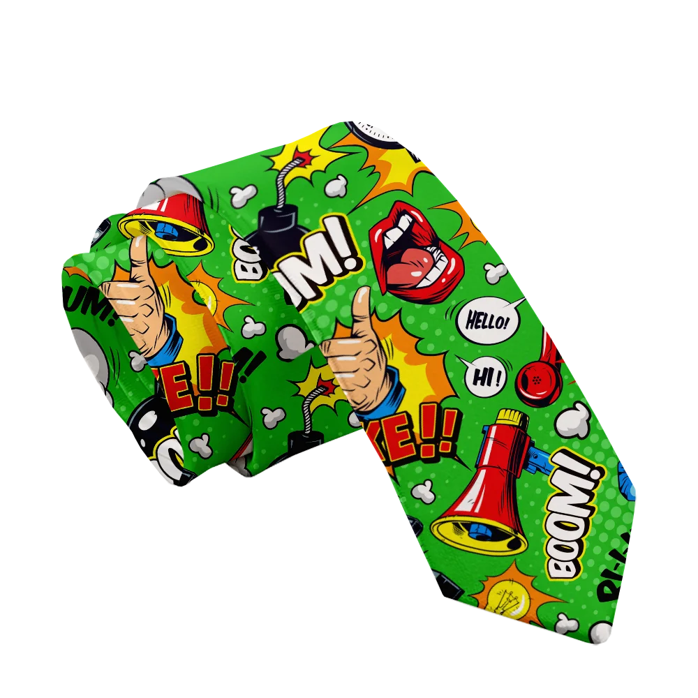 Cartoon printed tie men's casual fashion