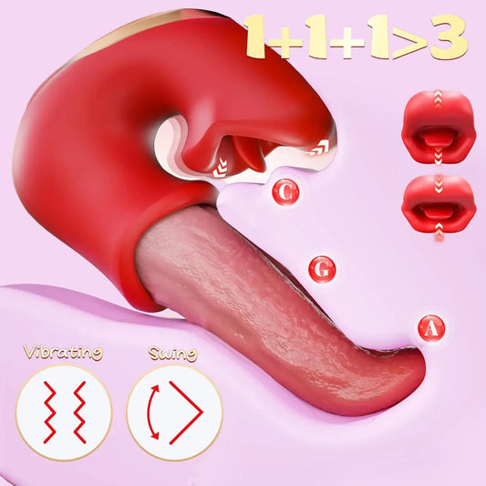 3 in 1 Tongue Thrusting Vibrator Sex Toys