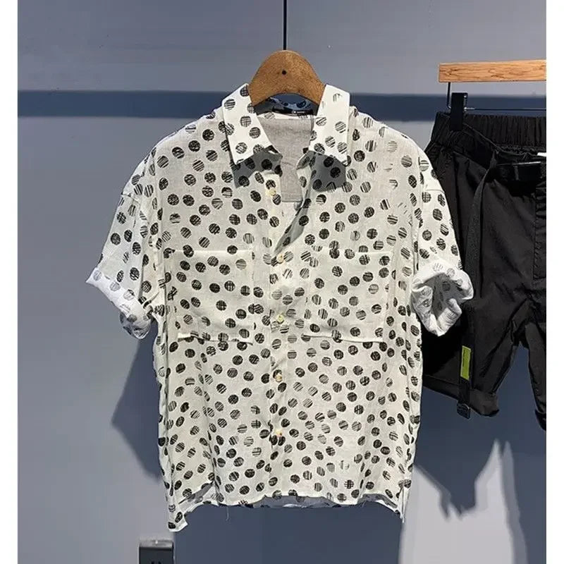 Men's Clothing Modest Summer Shirt Short Sleeve Loose Fit Casual