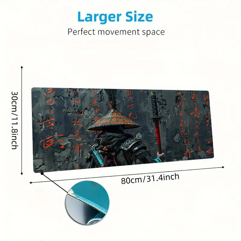 Samurai Warrior Themed Large Extended Gaming Mouse Pad 900x400MM