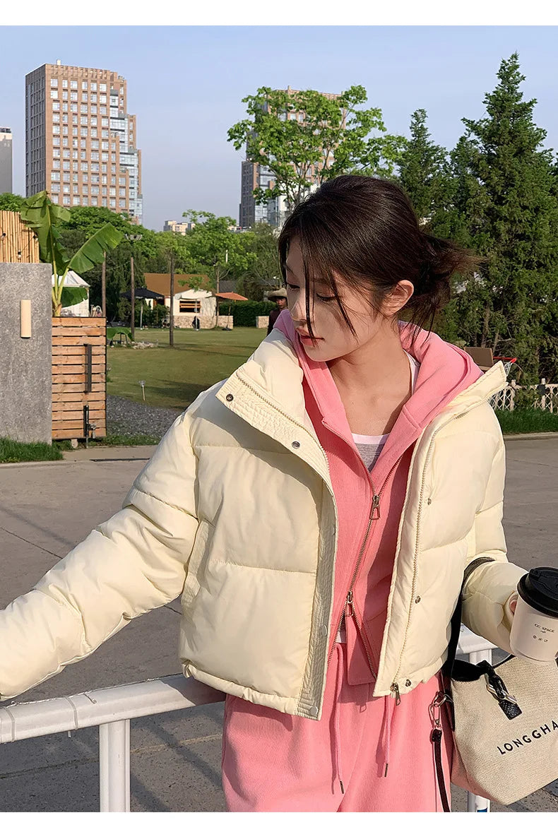 Coat Zipper Puffer Jacket Korean Fashion Cotton-padded Jacket