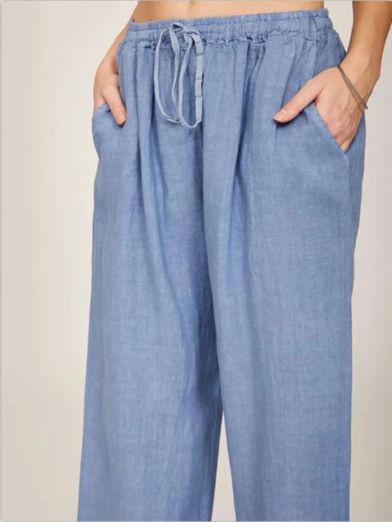 Large Loose Cotton Hemp Casual Pants