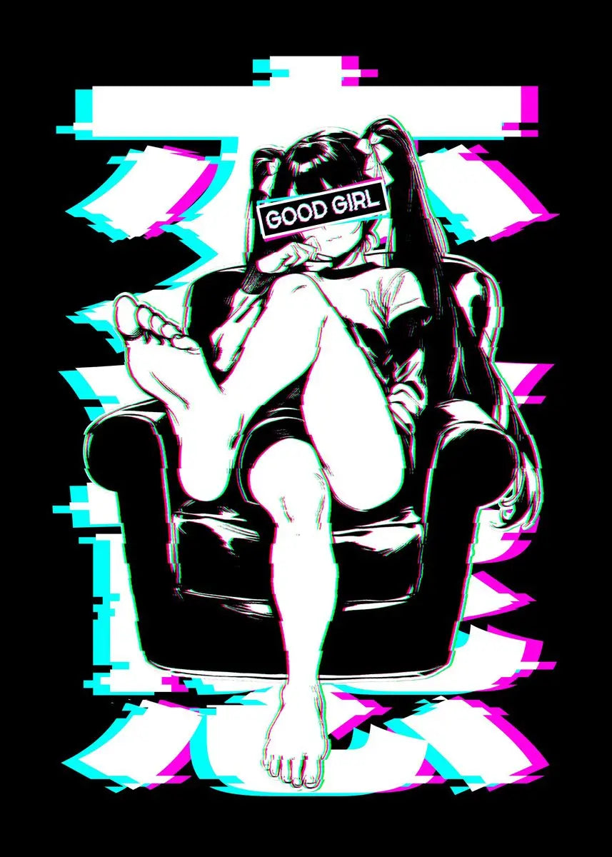 Black and White Anime Girl Sexy Figure Waifu Material