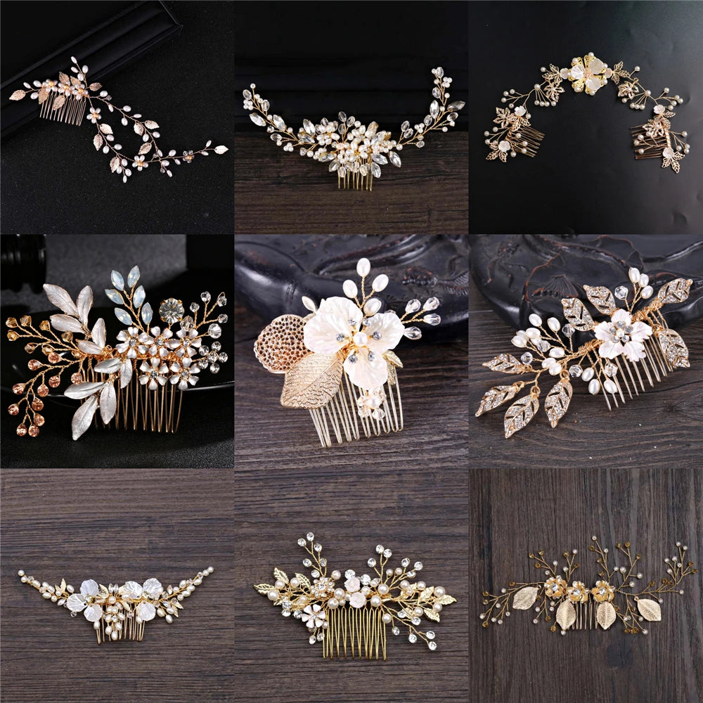 Wedding Hair Accessories Flower Hair Clips Hairpin Crystal Bride Headdress