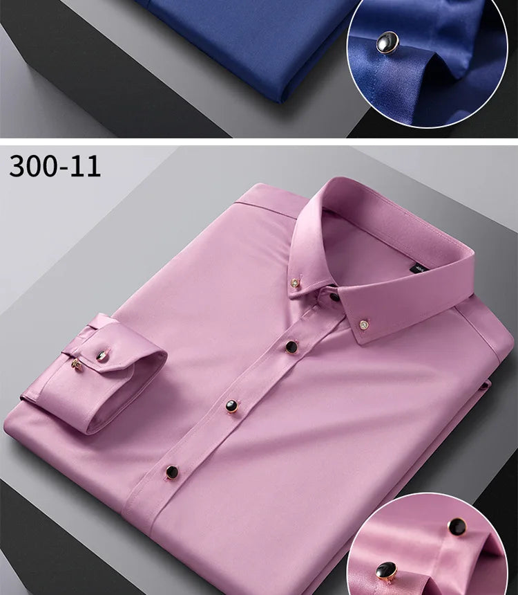 Men's quality shirt, long sleeved, new elastic, comfortable,non ironing