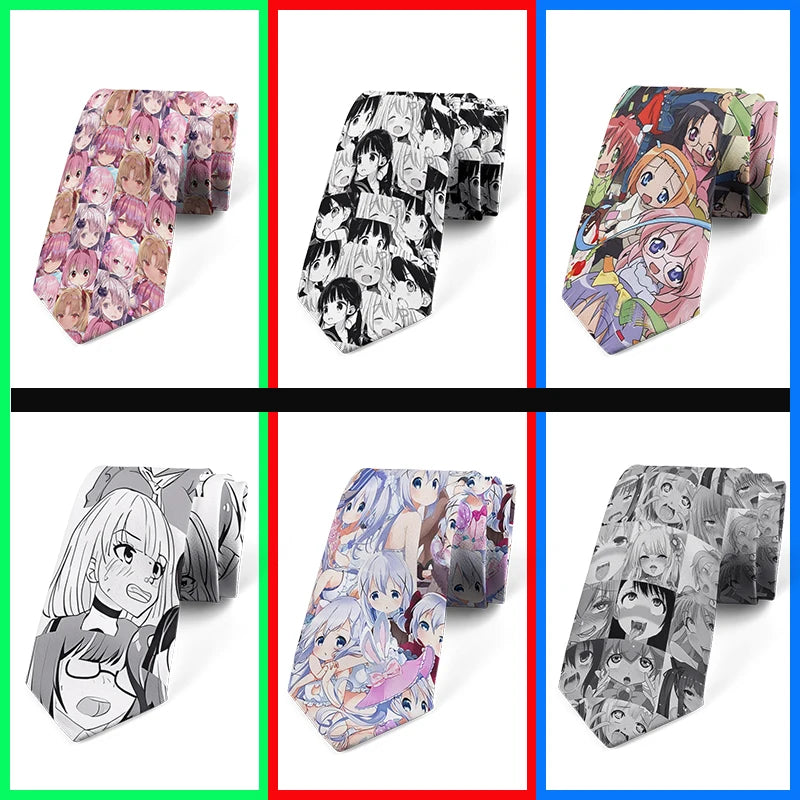 Anime cartoon printing men's tie unisex casual creative tie