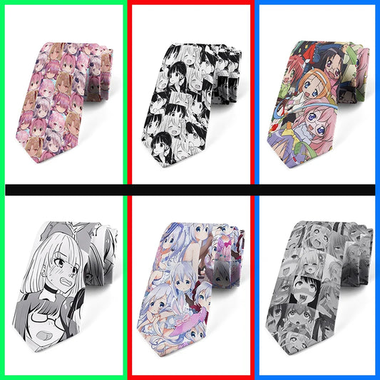 Anime cartoon printing men's tie unisex casual creative tie