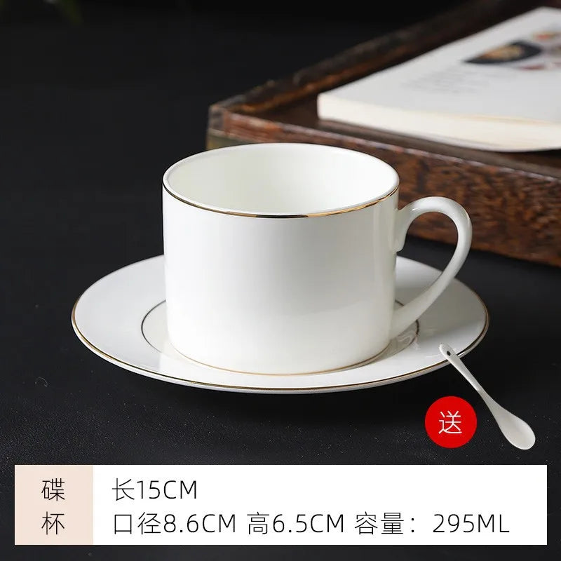 mug Bone china gold edged coffee cup set luxury