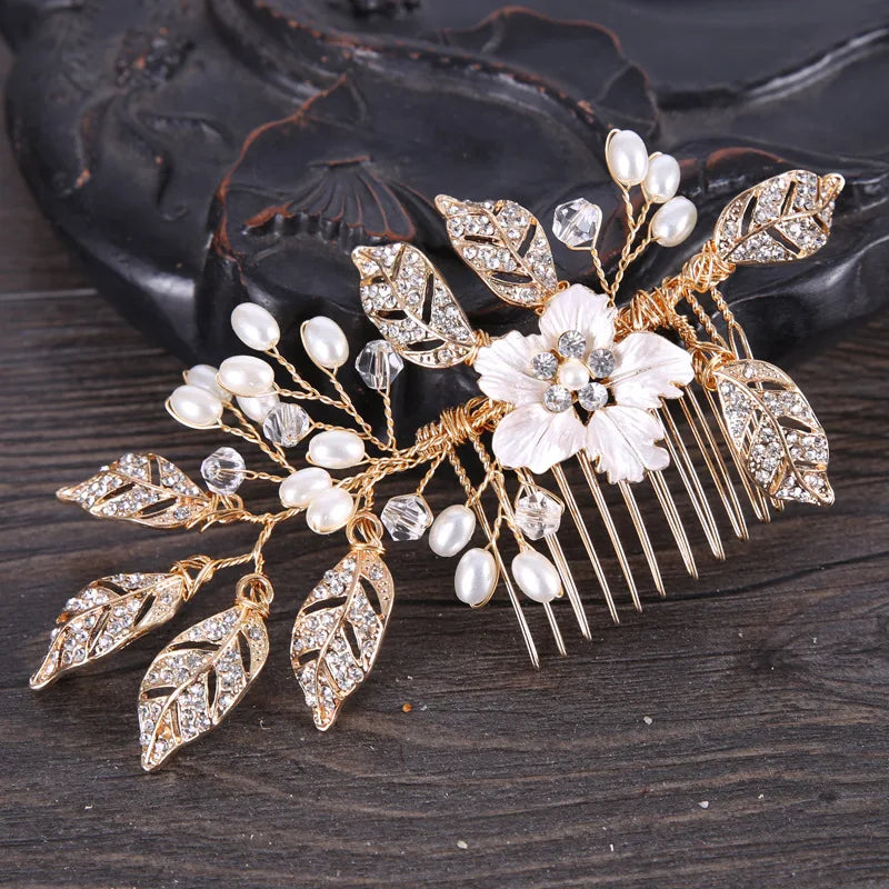 Wedding Hair Accessories Flower Hair Clips Hairpin Crystal Bride Headdress