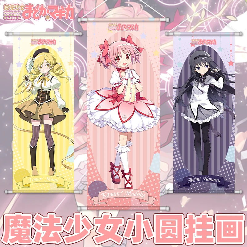 Kaname Madoka Akemi Homura Scroll Canvas Wall Hanging Painting