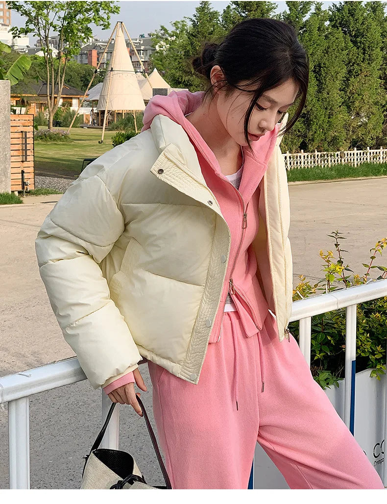 Coat Zipper Puffer Jacket Korean Fashion Cotton-padded Jacket