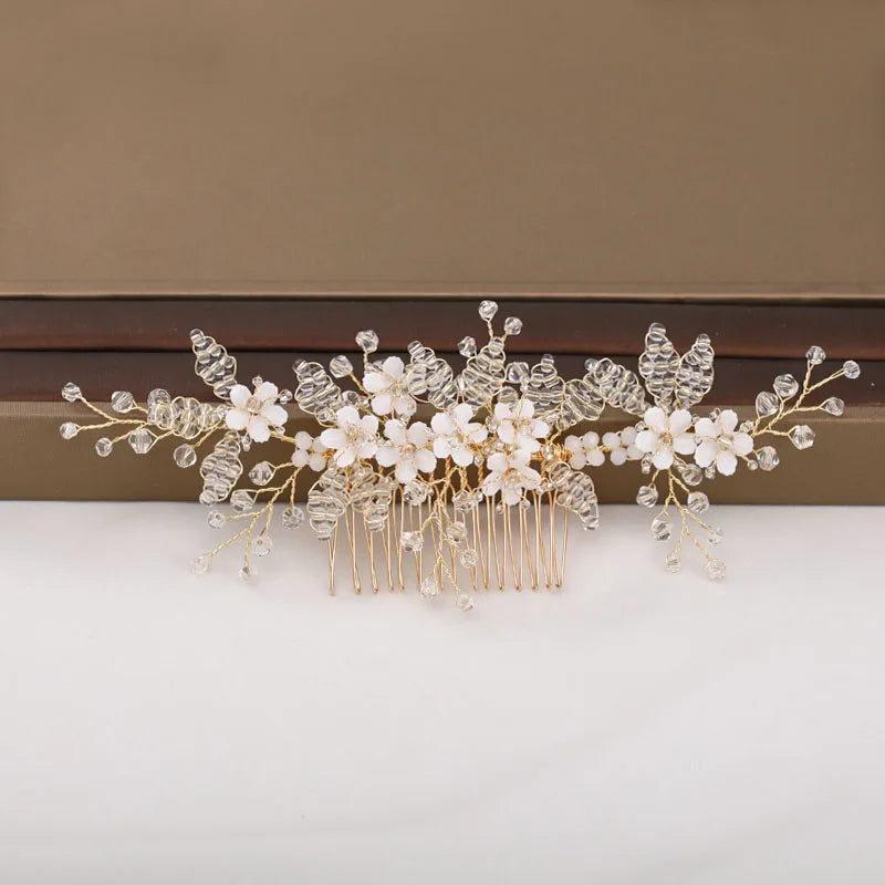 Wedding Hair Accessories Flower Hair Clips Hairpin Crystal Bride Headdress