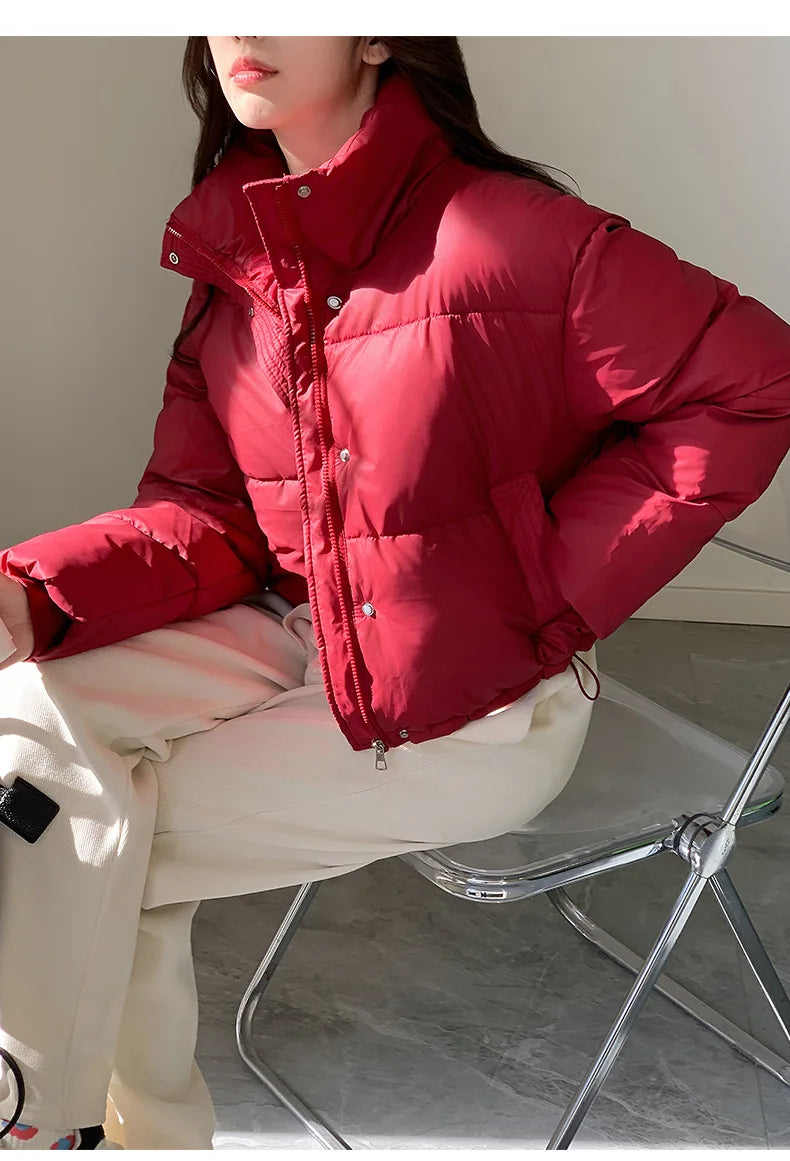 Coat Zipper Puffer Jacket Korean Fashion Cotton-padded Jacket
