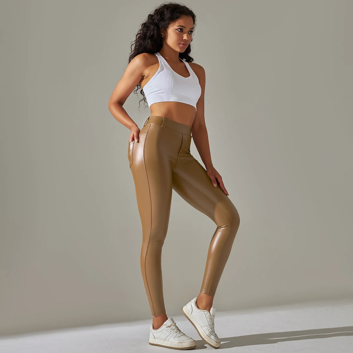 Faux Leather Pants High Waist Push Up Casual Leggings 6 Color