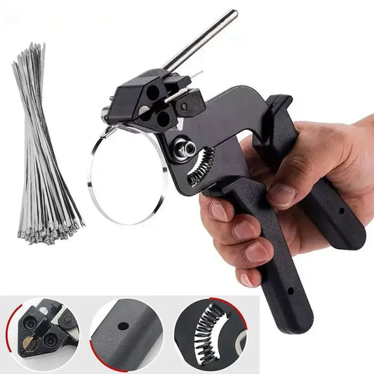 NEW Cable Tie Plier Fastening Strap Cable Tie Gun Automatic Cutting Tool