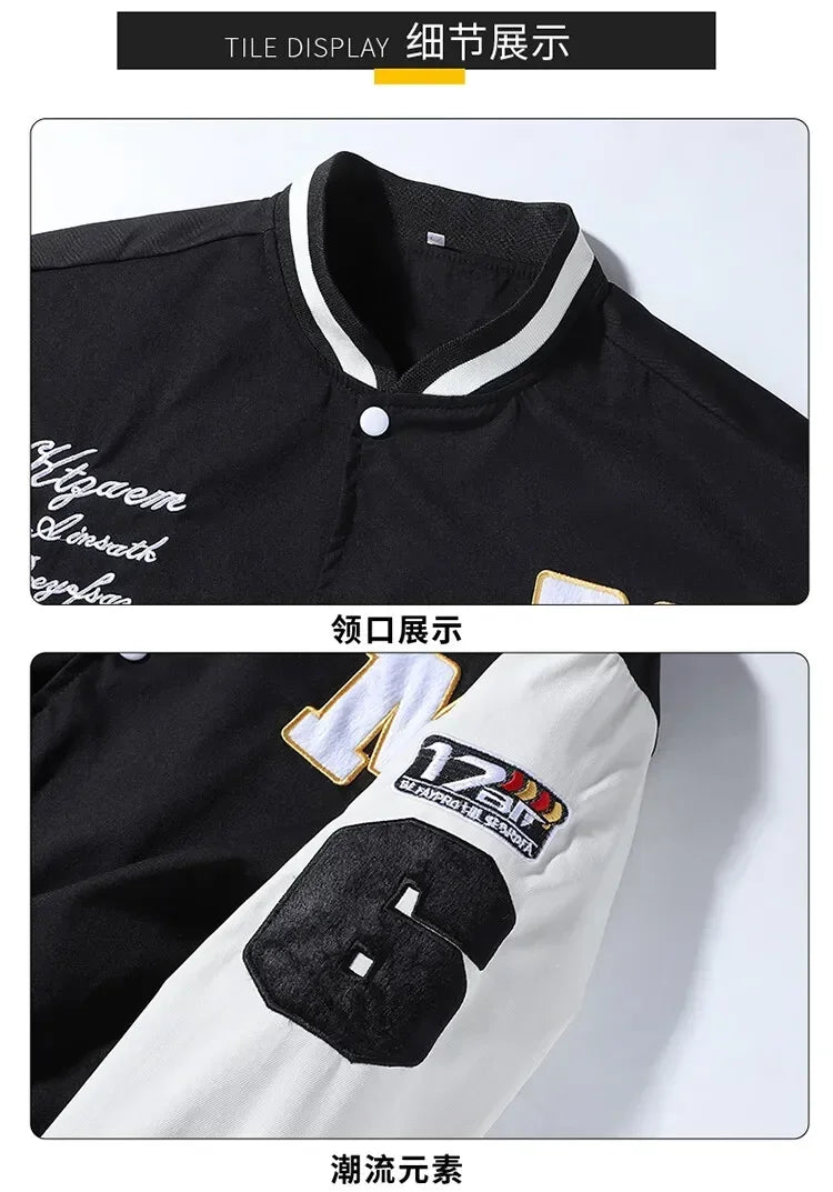 Mens Clothes Loose Fashion Baseball Uniform Outdoor Biker Travel Coat