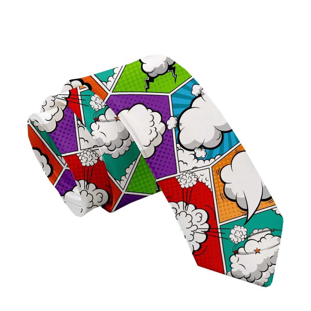 Cartoon printed tie men's casual fashion