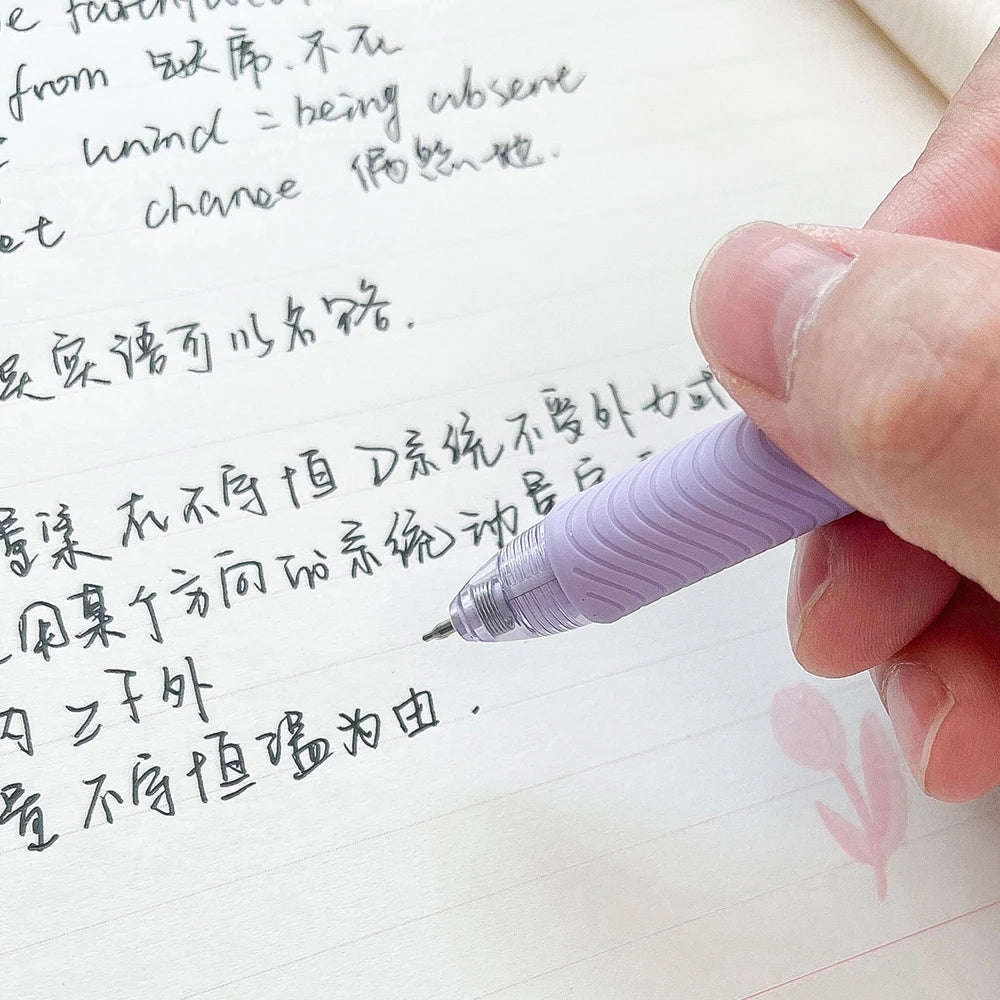 Gel Pen Quick-Drying Retractable 0.5mm Black Ink Pens Writing Stationery