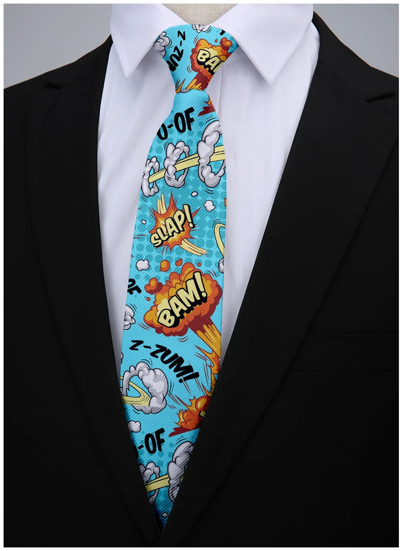 Cartoon printed tie men's casual fashion