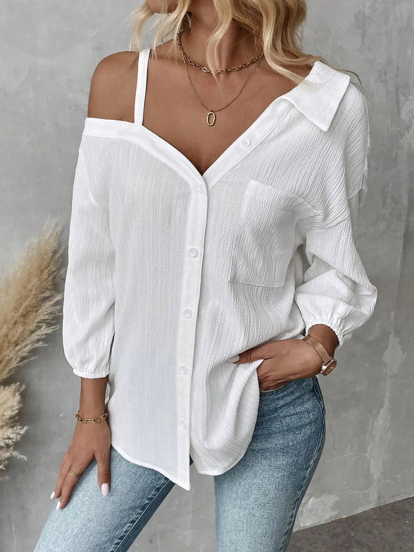Cardigan Texture Casual Shirts For Women Clothes