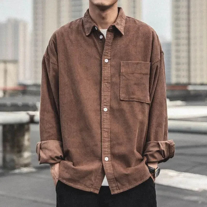 Corduroy Shirt Men's Work Clothes Spring Autumn Long-sleeved Jacket