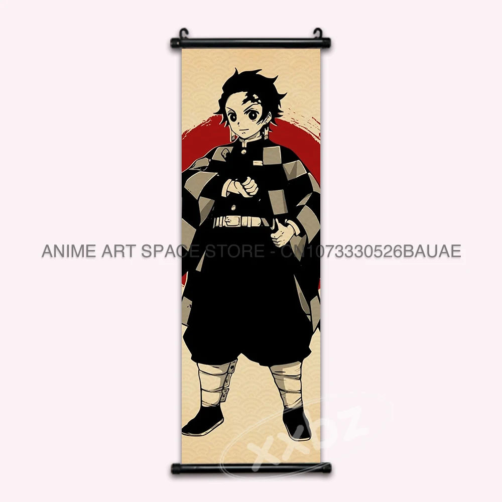 Demon Slayer Hanging Painting Modern Wall Artwork Scroll Picture Canvas