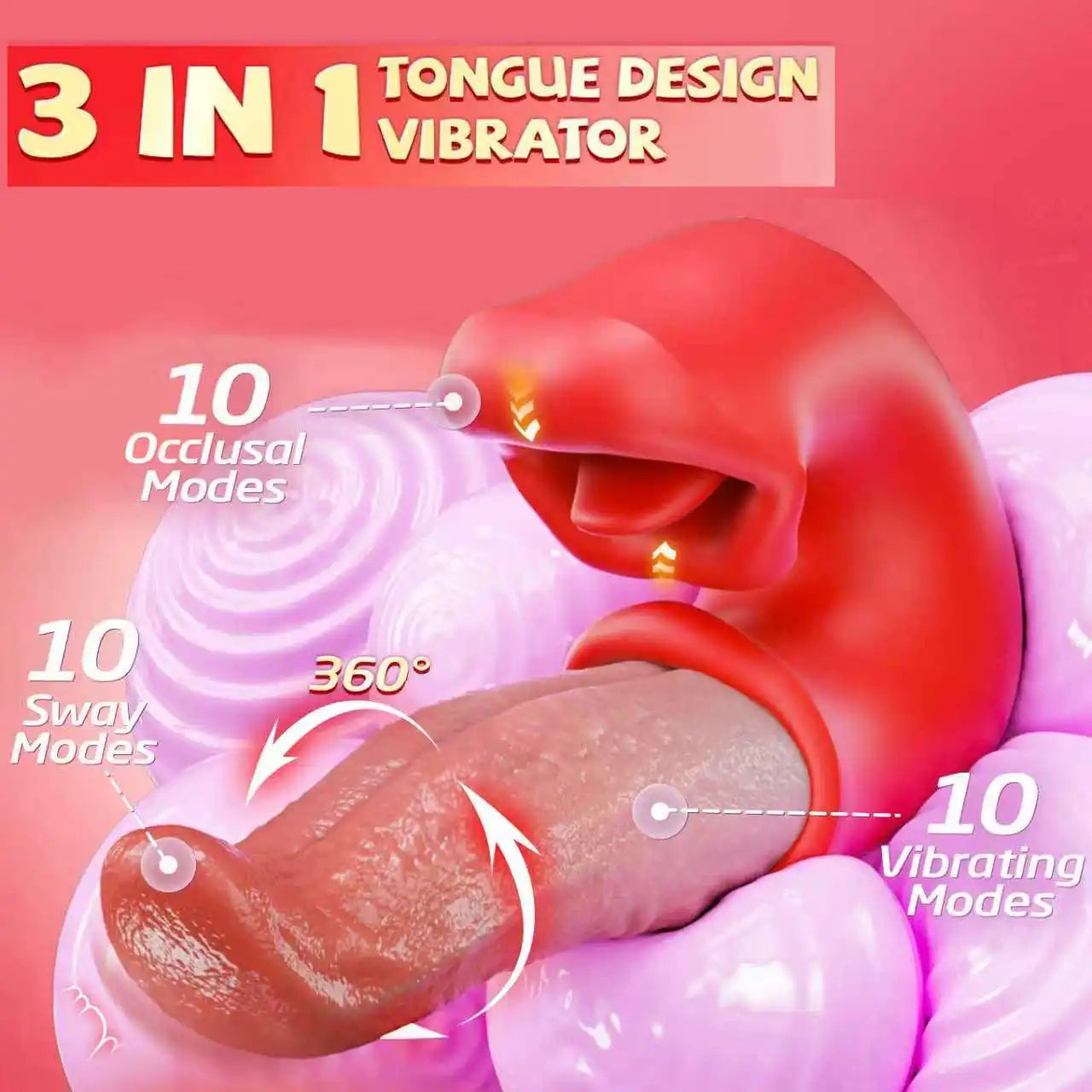 3 in 1 Tongue Thrusting Vibrator Sex Toys