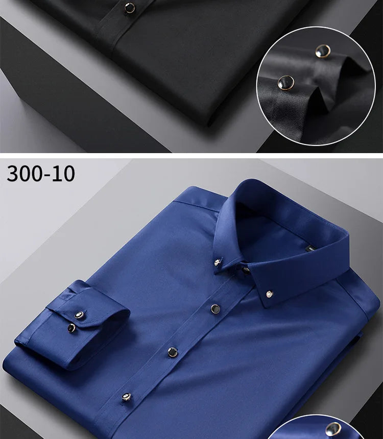 Men's quality shirt, long sleeved, new elastic, comfortable,non ironing