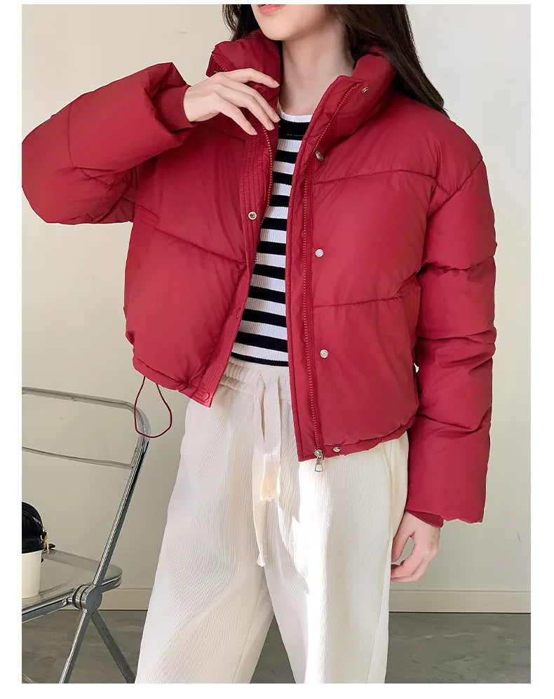 Coat Zipper Puffer Jacket Korean Fashion Cotton-padded Jacket
