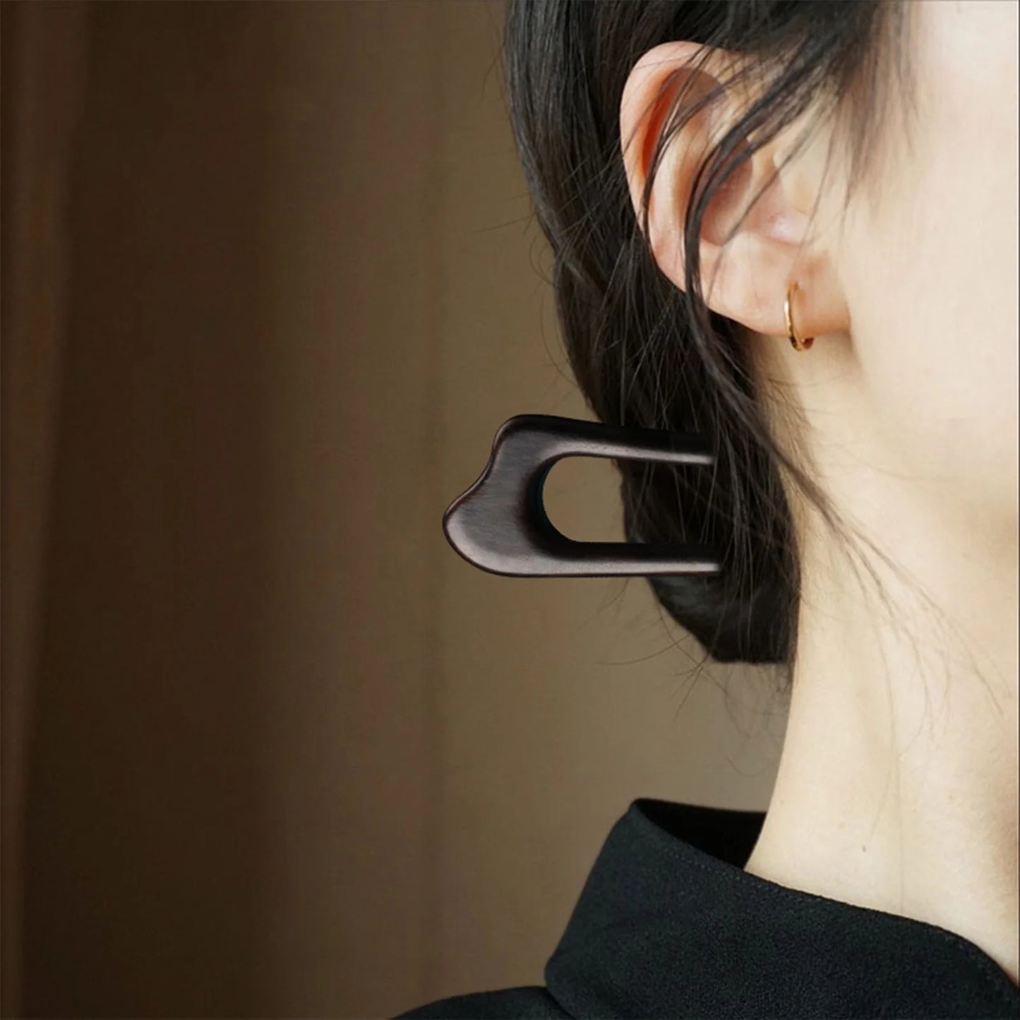 Women Hair Jewelry Accessories Wood Hand Carved Stick Hair Clips