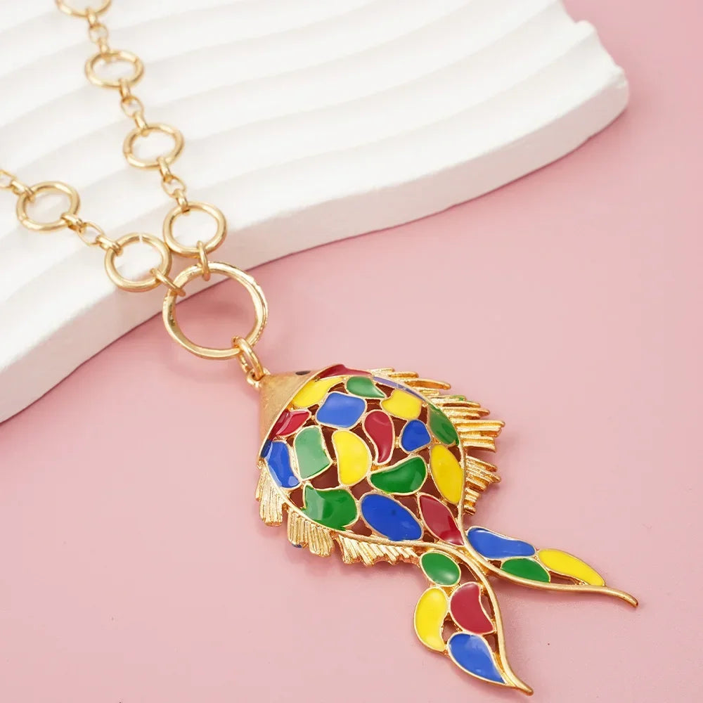 Necklace Fish pendant Aesthetics Jewelry Birthday Present Stainless Steel