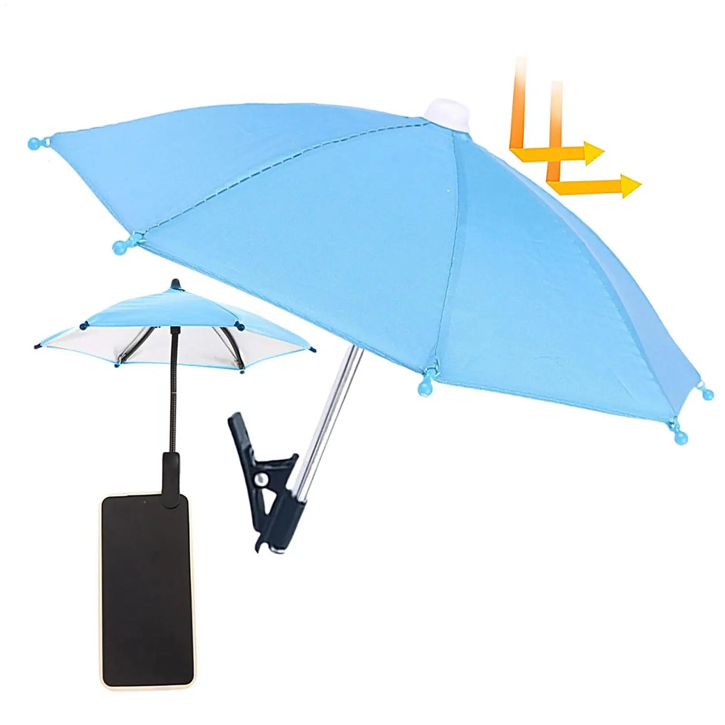 Cell Phone Umbrella Holder with Clip for Sun Shade