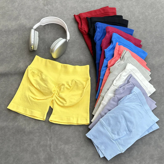 Women's High-Waisted Seamless Fitness Shorts