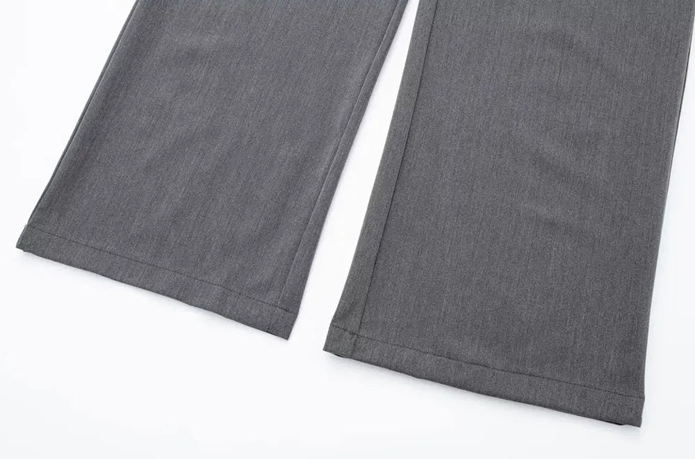 Vintage High Waist Zipper Fly Female Trousers