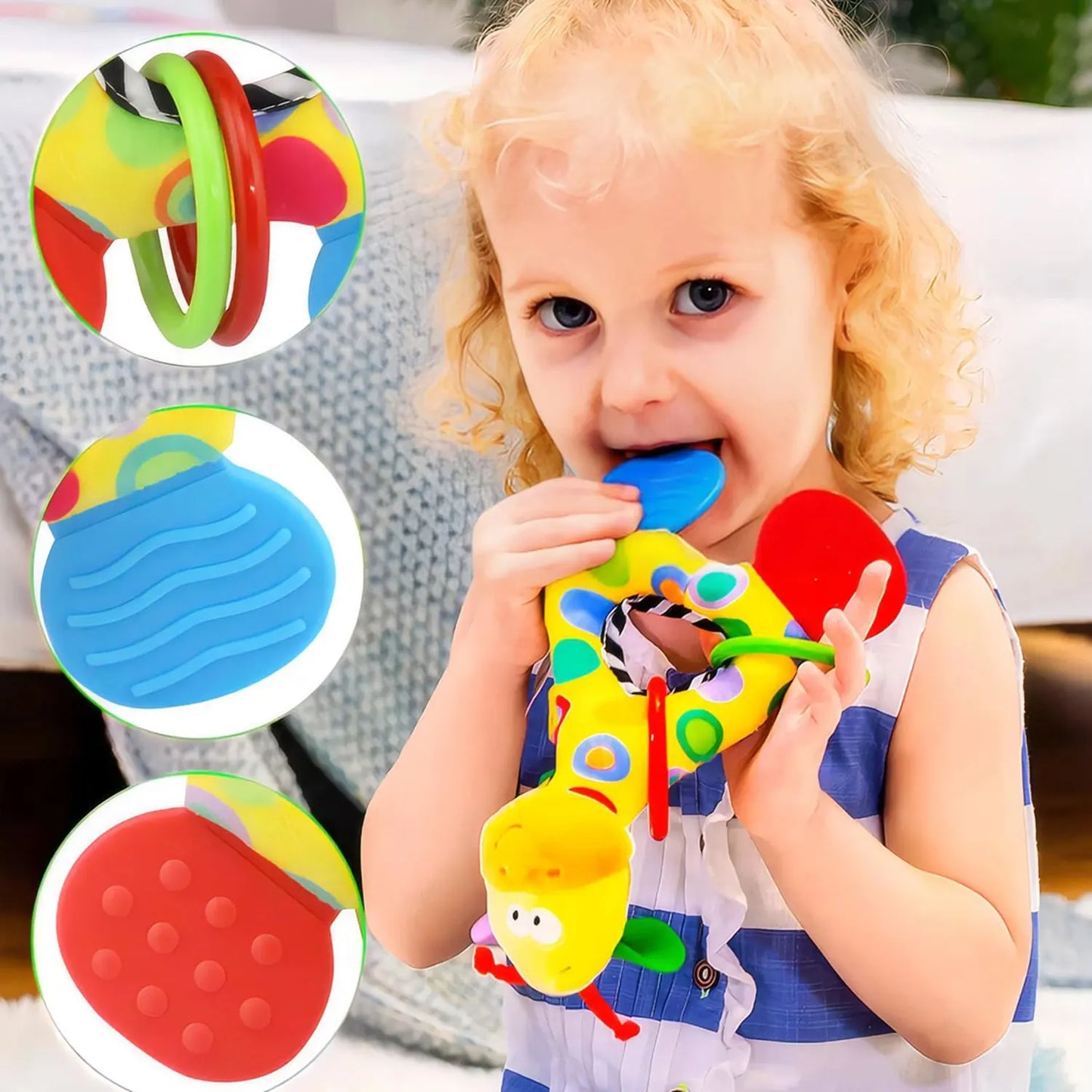 6Types Baby handheld toys rattle