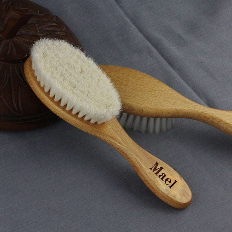 Personalized Wooden Baby Brush Custom Name Baby Wool Comb