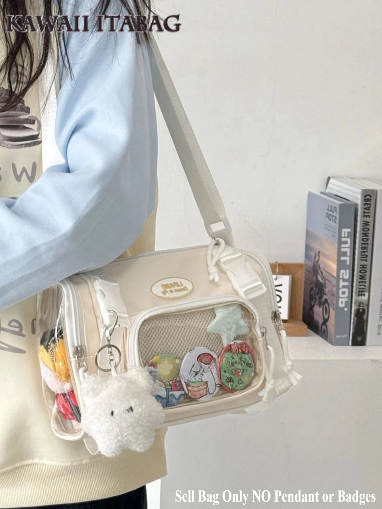 Women Multipocket Clear Transparent Bag Summer Crossbody Bags