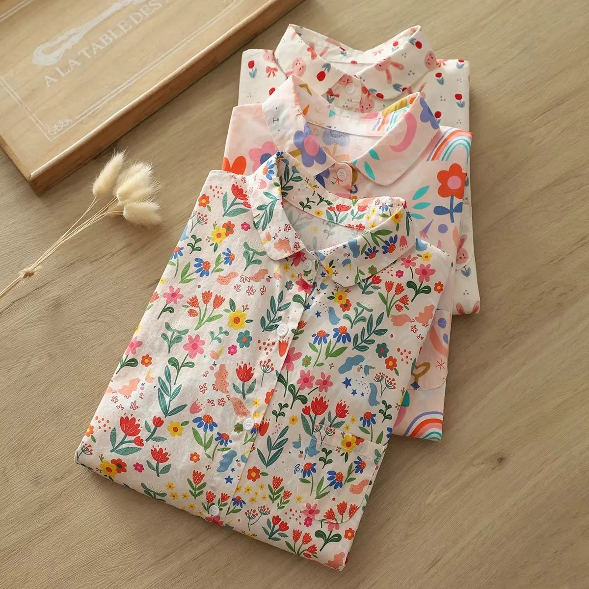 Printed Shirts Cotton Casual Blouses and Tops