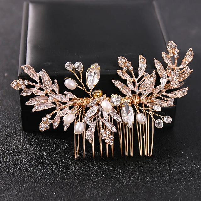 Wedding Hair Accessories Flower Hair Clips Hairpin Crystal Bride Headdress