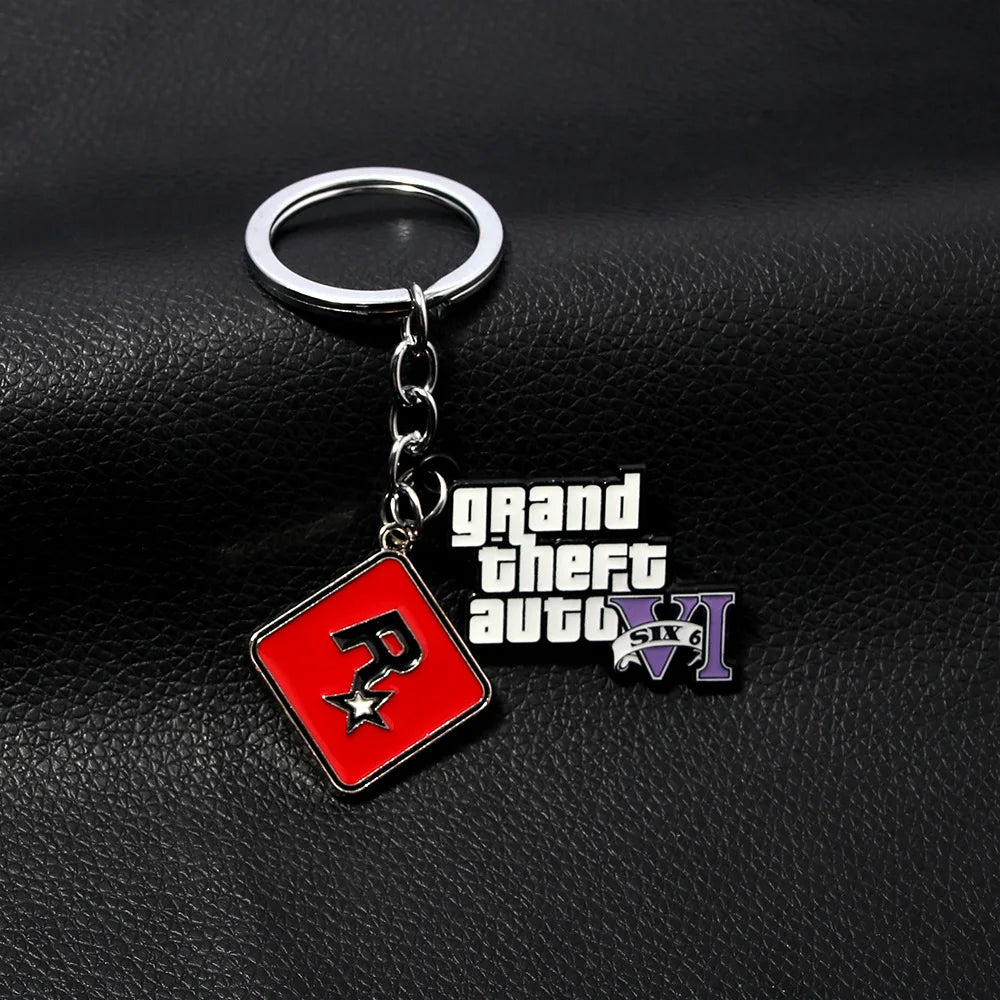 Fashion Jewelry PS4 GTA 5 Keychain Grand Theft Auto V Keyring car pendant Accessories
