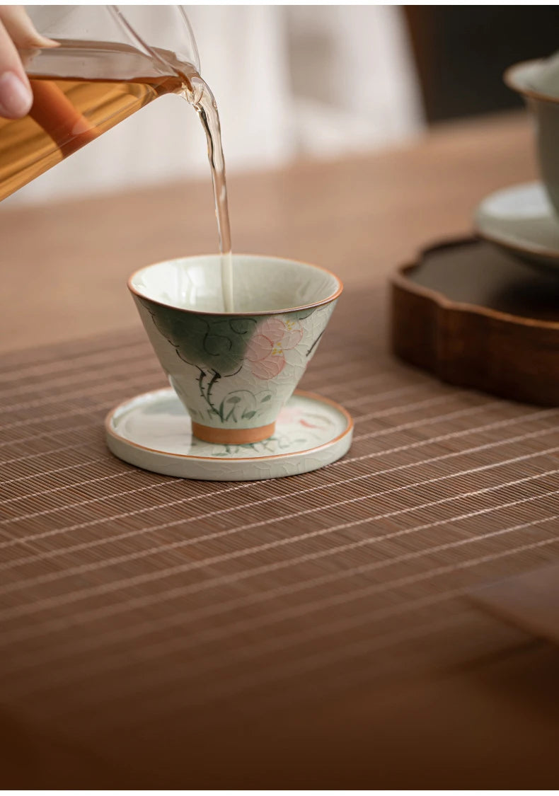 Durable Hand-painted Ceramic Hat And Cup