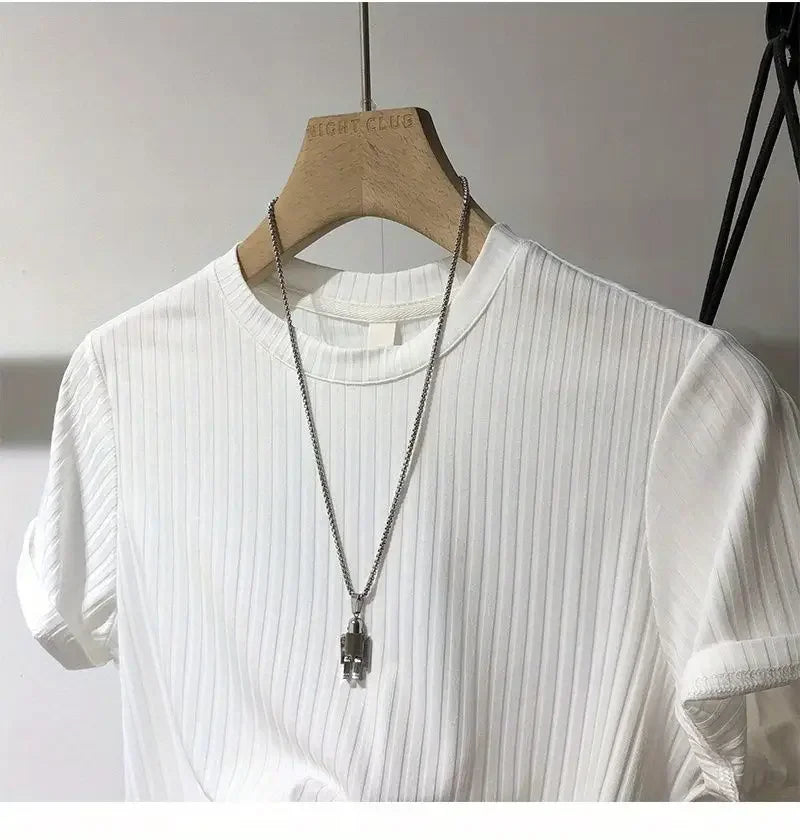 Men's Clothing  Silk Quick Dry Short Sleeve T-Shirt