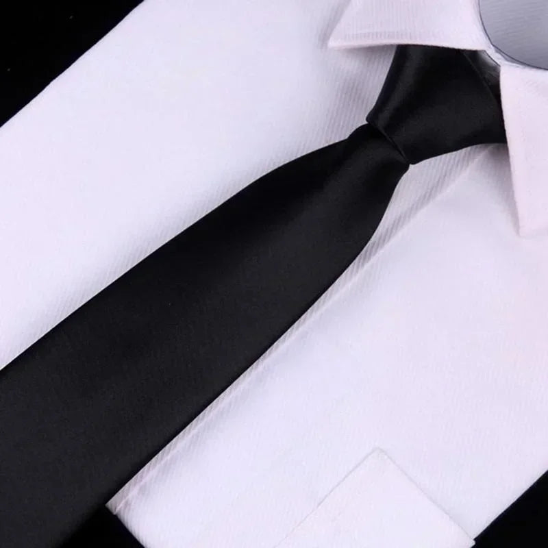 Black Color Fashion Simple Clip on Tie