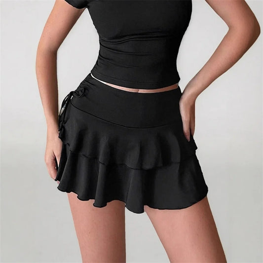 High Waist Slim Fit Elastic Waist Short Skirt