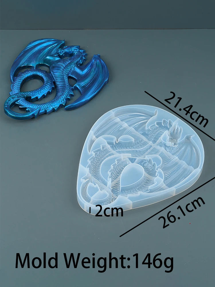Large Flying Dragon Uv Epoxy Molds Creative 3D Realistic Dragon