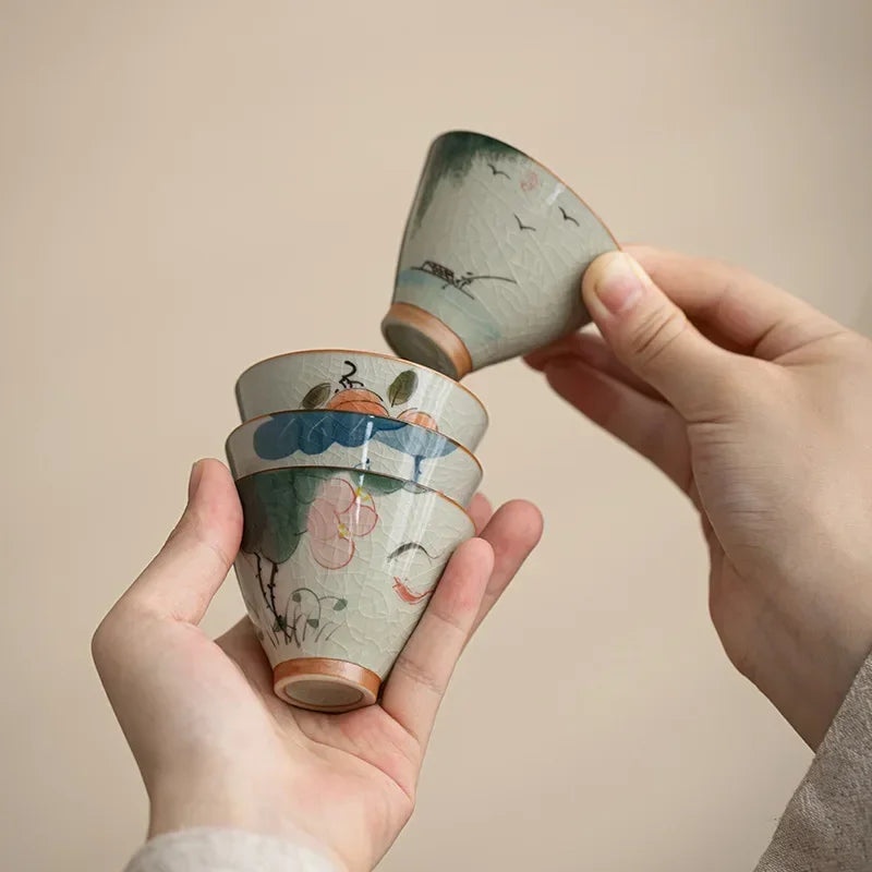 Durable Hand-painted Ceramic Hat And Cup