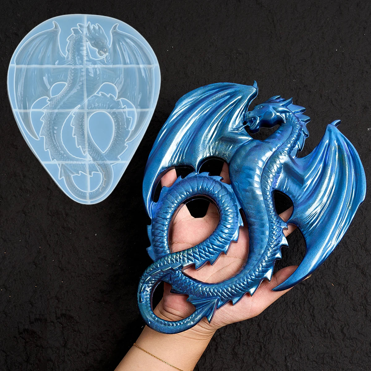 Large Flying Dragon Uv Epoxy Molds Creative 3D Realistic Dragon