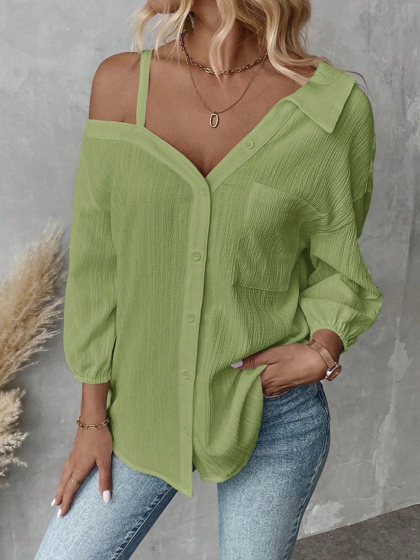 Cardigan Texture Casual Shirts For Women Clothes