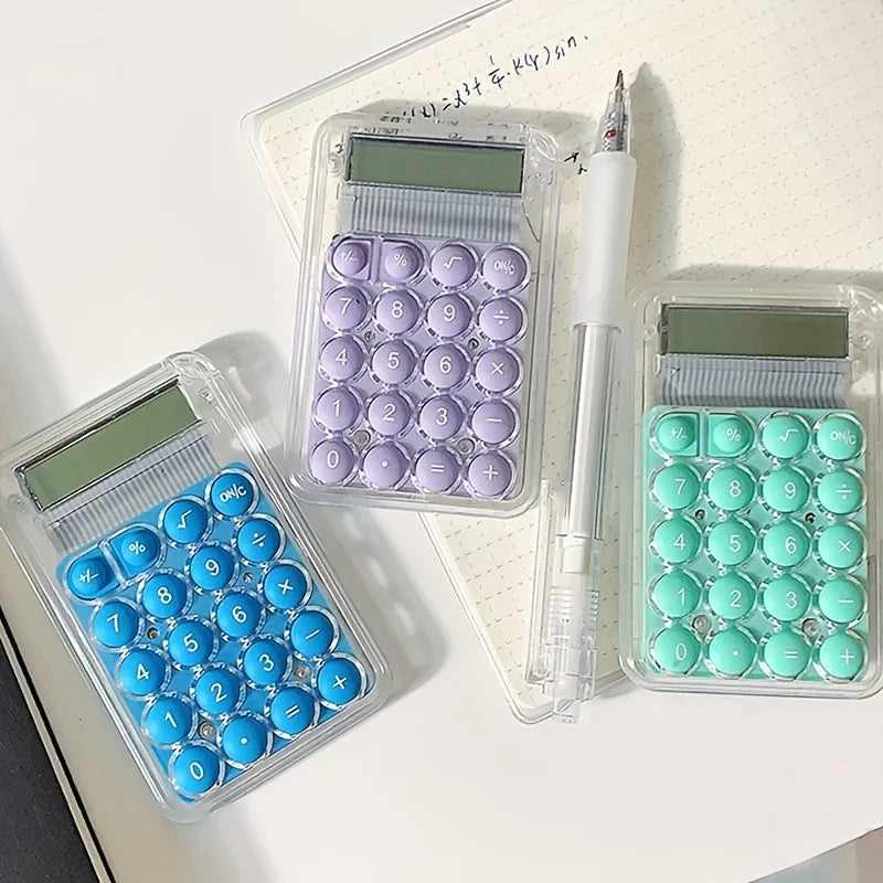 1Pcs Student Calculator LCD Display Large ScreenSiicone Buttons 8-digit