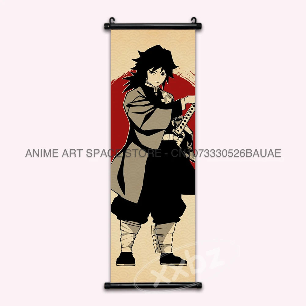 Demon Slayer Hanging Painting Modern Wall Artwork Scroll Picture Canvas